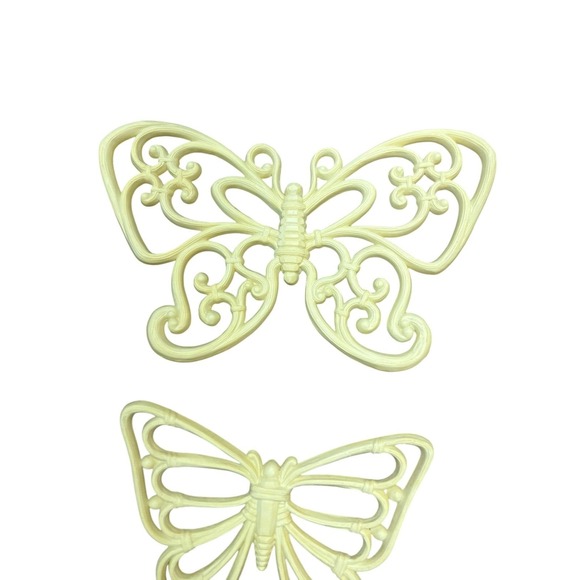 1986 Vintage Faux Bamboo Mirror Butterfly Shelf Set Homco Cottagecore Retro Boho - Picture 6 of 14